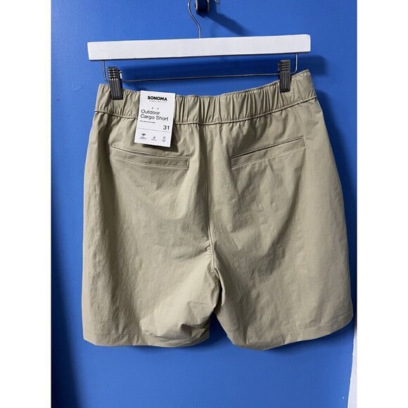 Sonoma Outdoor Cargo Shorts, Stretch Waistband, Belt Beige, HIKING, BACK COUNTRY - Picture 7 of 9
